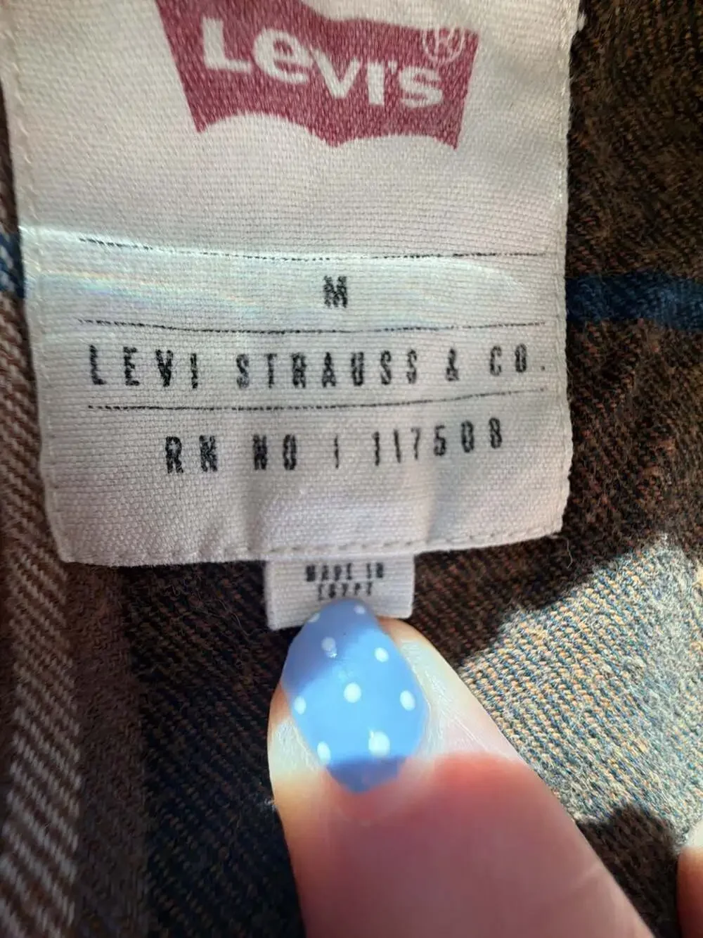 Levi's Men's Size M Brown Plaid Snap‎ Button Flannel Shirt
